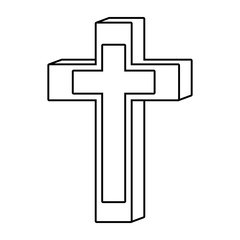 Religious Cross icon over white background, vector illustration