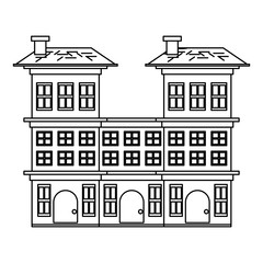 Residential houses over white background, vector illustration