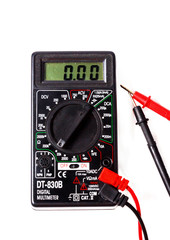Digital multimeter isolated on white background