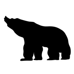 Black silhouette of a big strong bear