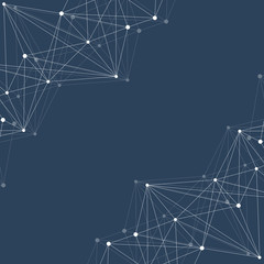 Geometric abstract background with connected line and dots. Structure molecule and communication. Scientific concept for your design. Medical, technology, science background. illustration.