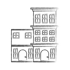 sketch of Residential houses over white background, vector illustration