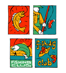 Fishing poster set