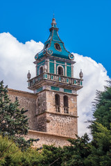 Valldemossa, an outstandingly beautiful village in a remote valley in the Serra Tramuntana mountain range, Majorca (Mallorca), Balearic Islands, Spain. Particularly fanous for its Carthusian Monastery