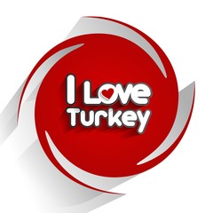 I Love Turkey Design On Red Background vector illustration
