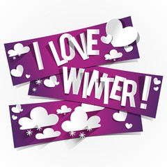 I Love Winter Banners vector illustration