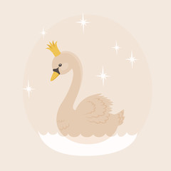 White swan with in a crown