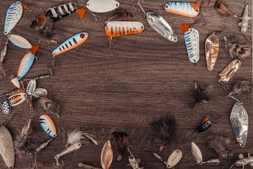 Background of fishing gear.
