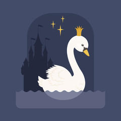 White swan with in a crown