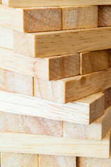 blocks wood game or jenga twist close up