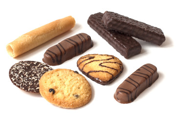 biscuit assorted isolated on white background