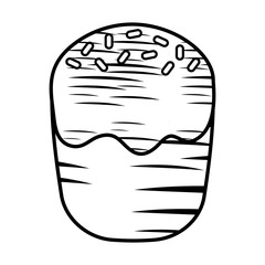 sketch of Sweet muffin icon over white background vector illustration