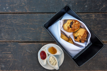 delicious homemade desert on breakfast table
