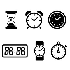 clock vector icons set clock symbol isolated on white background illustration