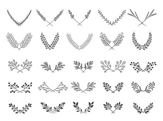 Collection of beautiful flourishes calligraphic ornaments and dividers. Decor of design elements, decorations for postcard, banners, dividers. Vector illustration template.