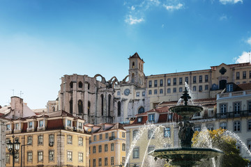 Fototapeta premium Rossio Square in Lisbon, Portugal, Europe
