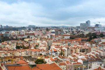 panoramic historic architectural Lisbon, Portugal