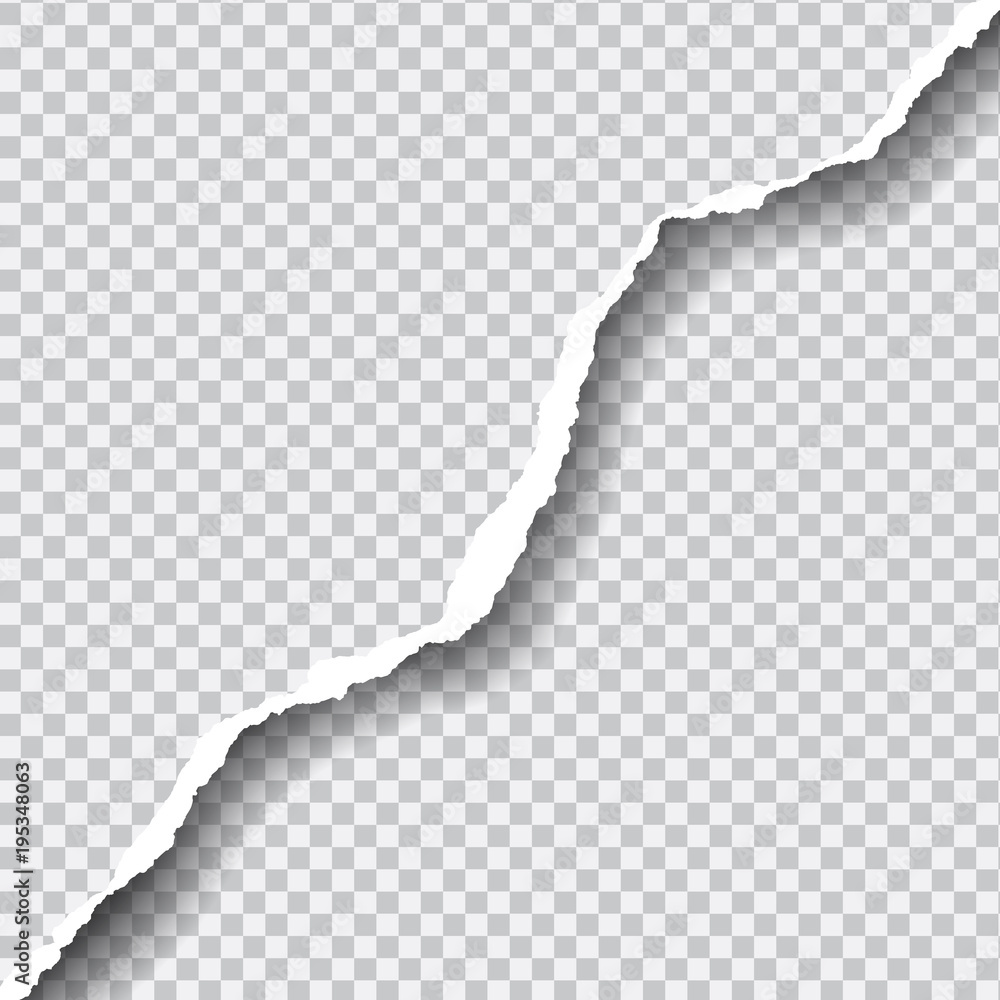 Poster realistic vector ripped paper with space for your text on transparent background