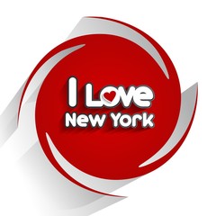 I Love New York Design On Red Background vector illustration