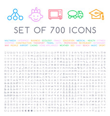 Set of 700 Minimal Universal Isolated Modern Elegant Thin Line Icons on White Background . Isolated Vector Elements