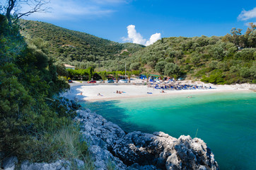 Pebble beach Ammoussa on the Ioian island Lefkada