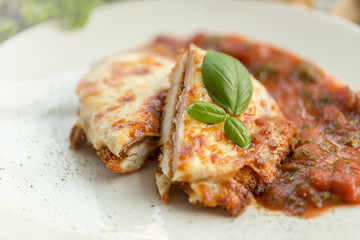 Baked in Bread Crumbs Chicken Breast, Baked chicken parmesan