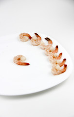   seafood. shrimp on a plate.