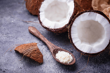 Fresh chopped coconut and shaving