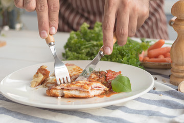 Baked in Bread Crumbs Chicken Breast, Baked chicken parmesan