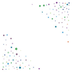 Glitter Vector Falling Stars Pattern. Carnival Festival Confetti Celebration Border. Christmas, New Year, Birthday, Music Firework. Modern Gift Voucher Glitter Vector Falling Stars Pattern.