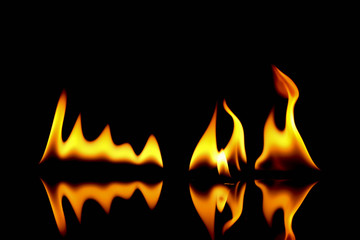 very hot fire abstract background. fire on the black background.