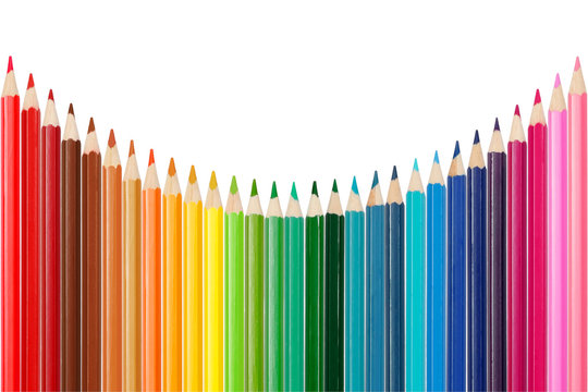 Color palette made of colorful pencils
