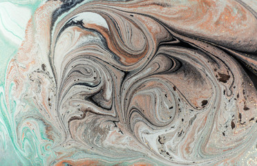 Marble abstract acrylic background. Nature marbling artwork texture. Golden glitter.