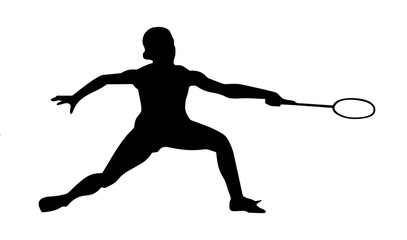  silhouette images of female badminton players