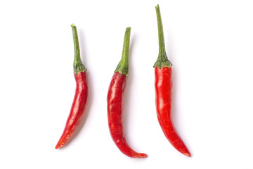 Red chili on a white background