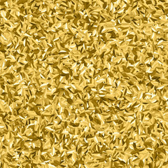 Gold glitter texture circle isolated on white. Amber particles color. Celebratory background. Golden explosion of confetti. 