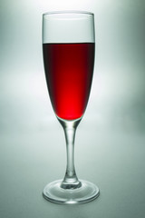 a glass of red wine