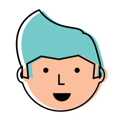 Fototapeta premium Cartoon man face icon over white background, vector illustration