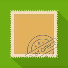 Obraz premium Postage stamp with seal icon. Flat illustration of postage stamp with seal vector icon for web