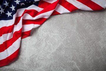 Fototapeta premium USA flag on grey background