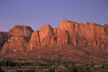 Fototapeta premium Landscape in Tigray province at sunrise dusk, Ethiopia