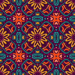 seamless vector colorful Geometric doodle print