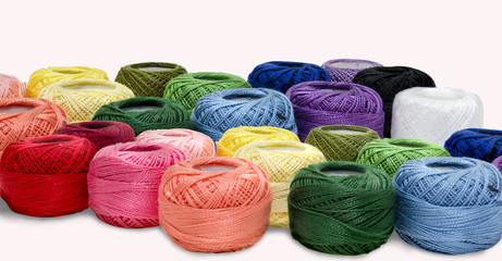 A variety of silk threads.