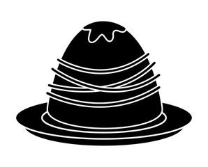 Chocolate truffle icon over white background, vector illustration