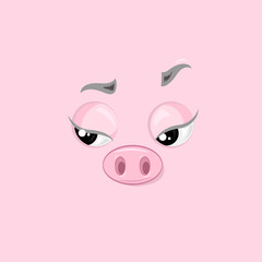 Flirting Piggy Illustration