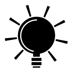 Bright bulb icon over white background, vector illustration