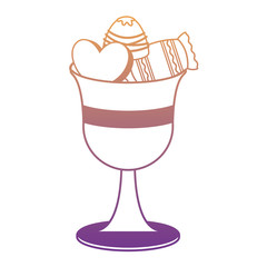 cup with candies over white background, colorful design. vector illustration