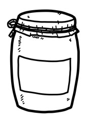 bottle / cartoon vector and illustration, black and white, hand drawn, sketch style, isolated on white background.