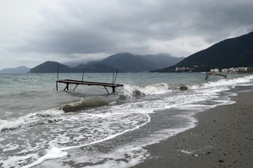 Seascape before the rain.In the rainy season.Marmaris.Turkey