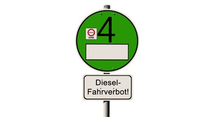 Diesel Fahrverbot Euro 4 - Straßenschild